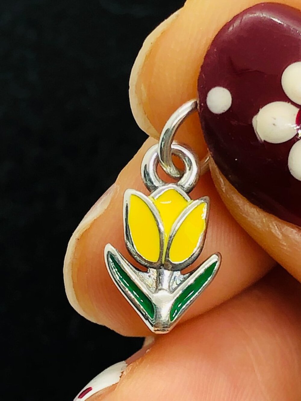 James Avery Enamel Mini Tulip Yellow Charm